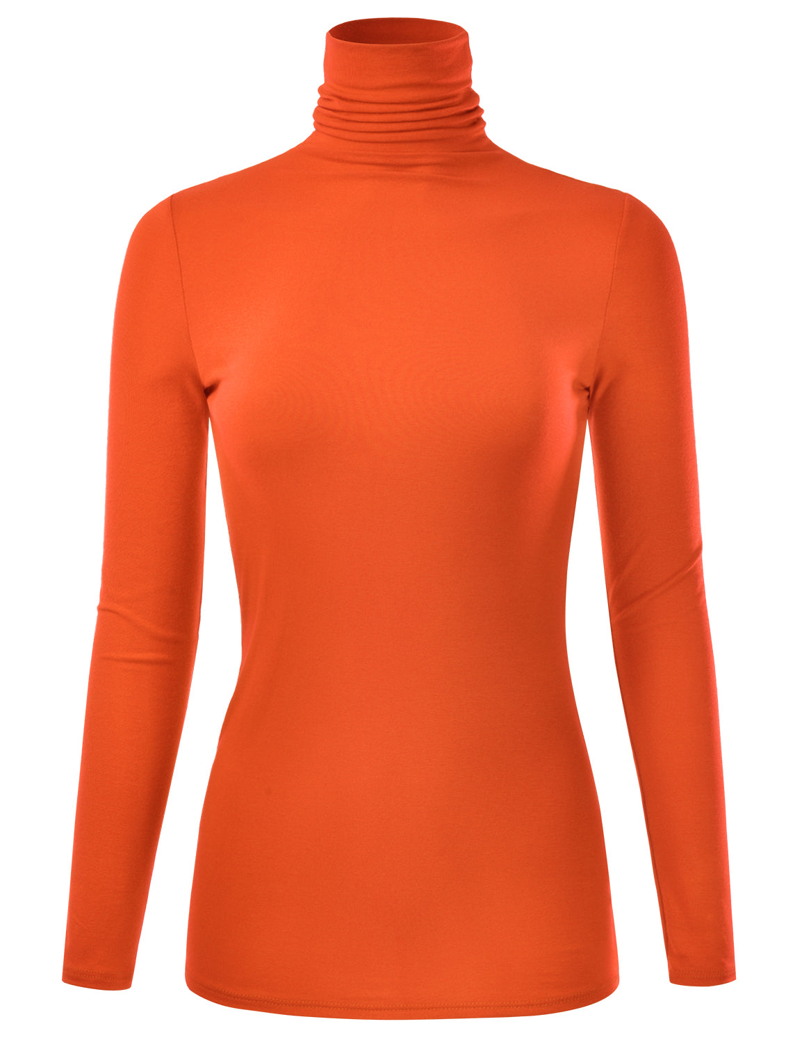 Women's Long Sleeve Turtleneck Light Weight Pullover Slim Fit T-Shirts Top Sweater (S-3XL)