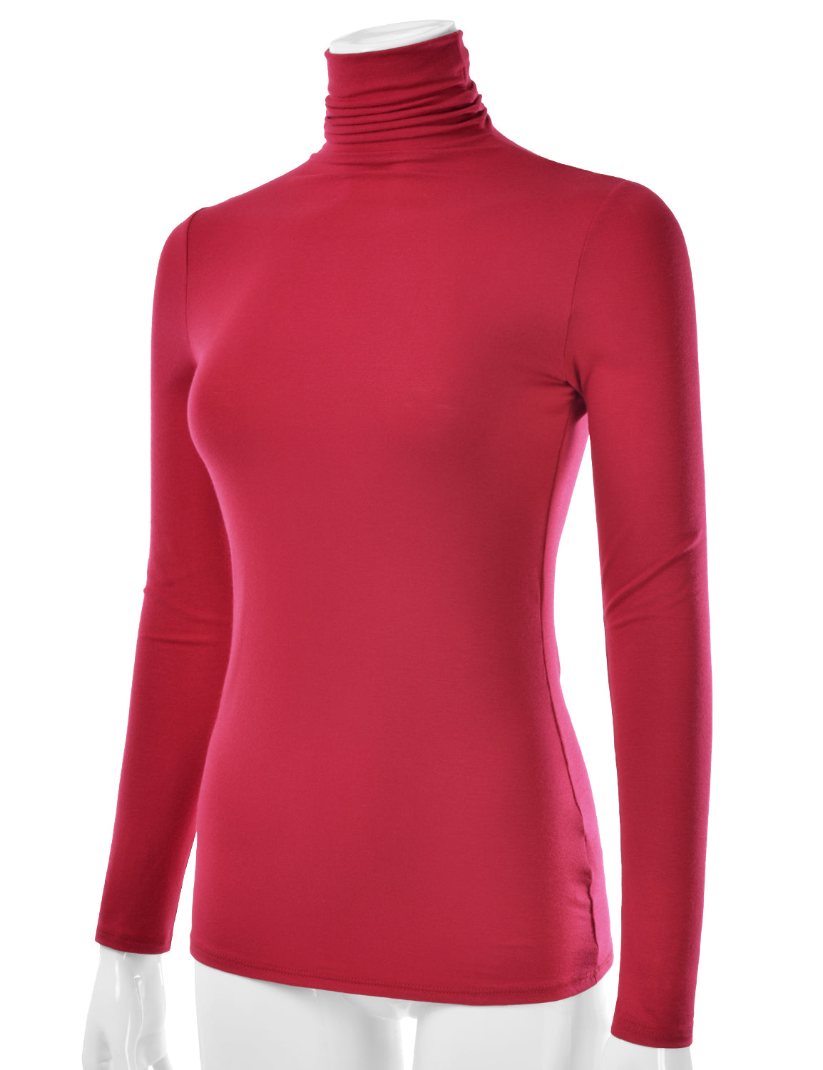 Women's Long Sleeve Turtleneck Light Weight Pullover Slim Fit T-Shirts Top Sweater (S-3XL)