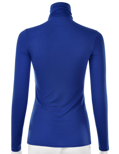 Women's Long Sleeve Turtleneck Light Weight Pullover Slim Fit T-Shirts Top Sweater (S-3XL)