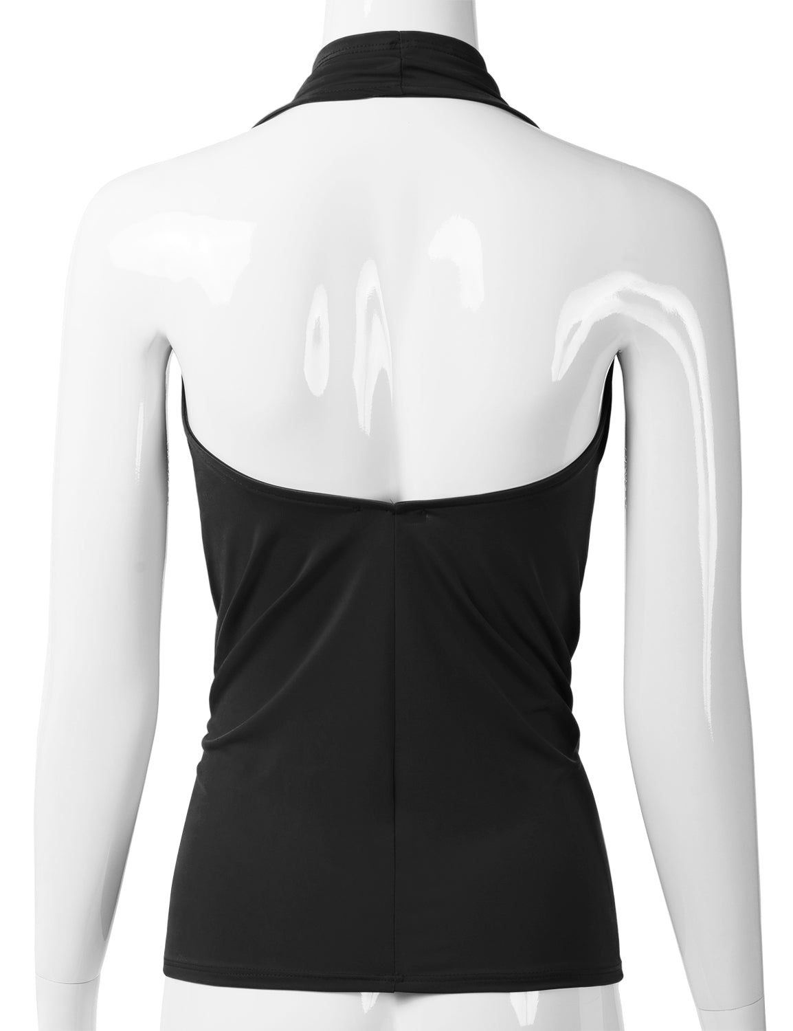Women's Casual Halter Neck Draped Front Sexy Backless Tank Top (S-3XL)