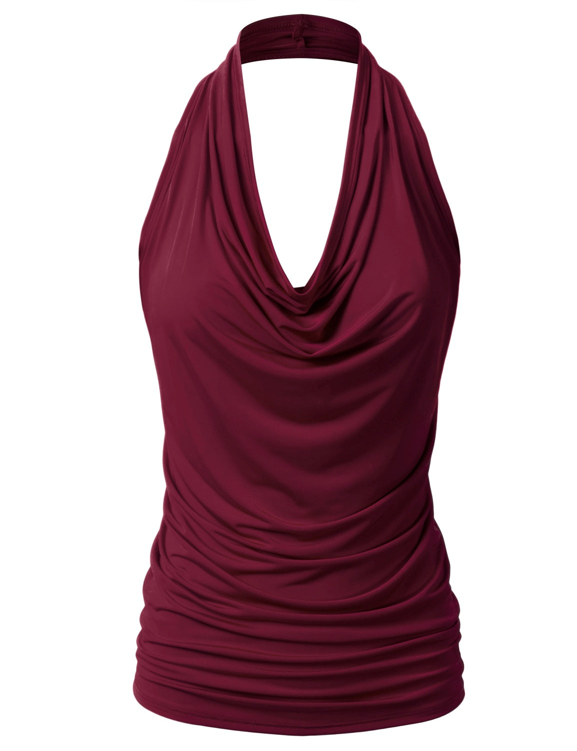 Women's Casual Halter Neck Draped Front Sexy Backless Tank Top (S-3XL)