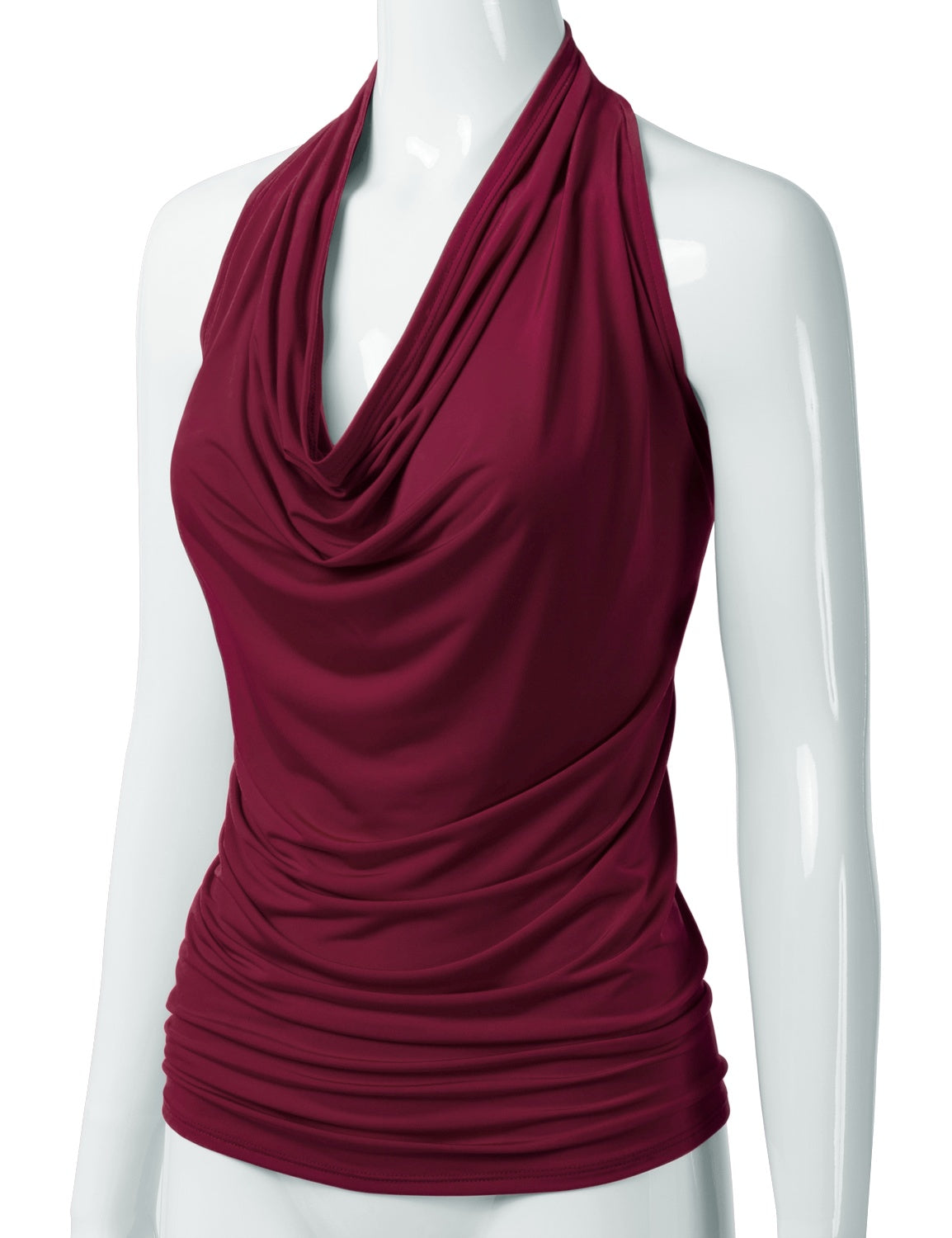 Women's Casual Halter Neck Draped Front Sexy Backless Tank Top (S-3XL)