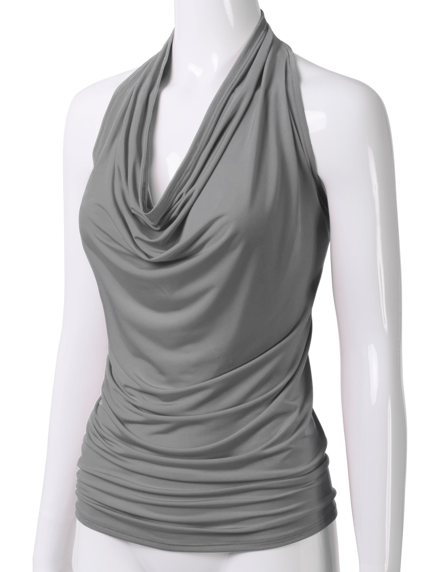 Women's Casual Halter Neck Draped Front Sexy Backless Tank Top (S-3XL)