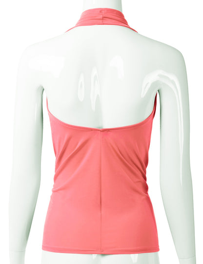 Women's Casual Halter Neck Draped Front Sexy Backless Tank Top (S-3XL)