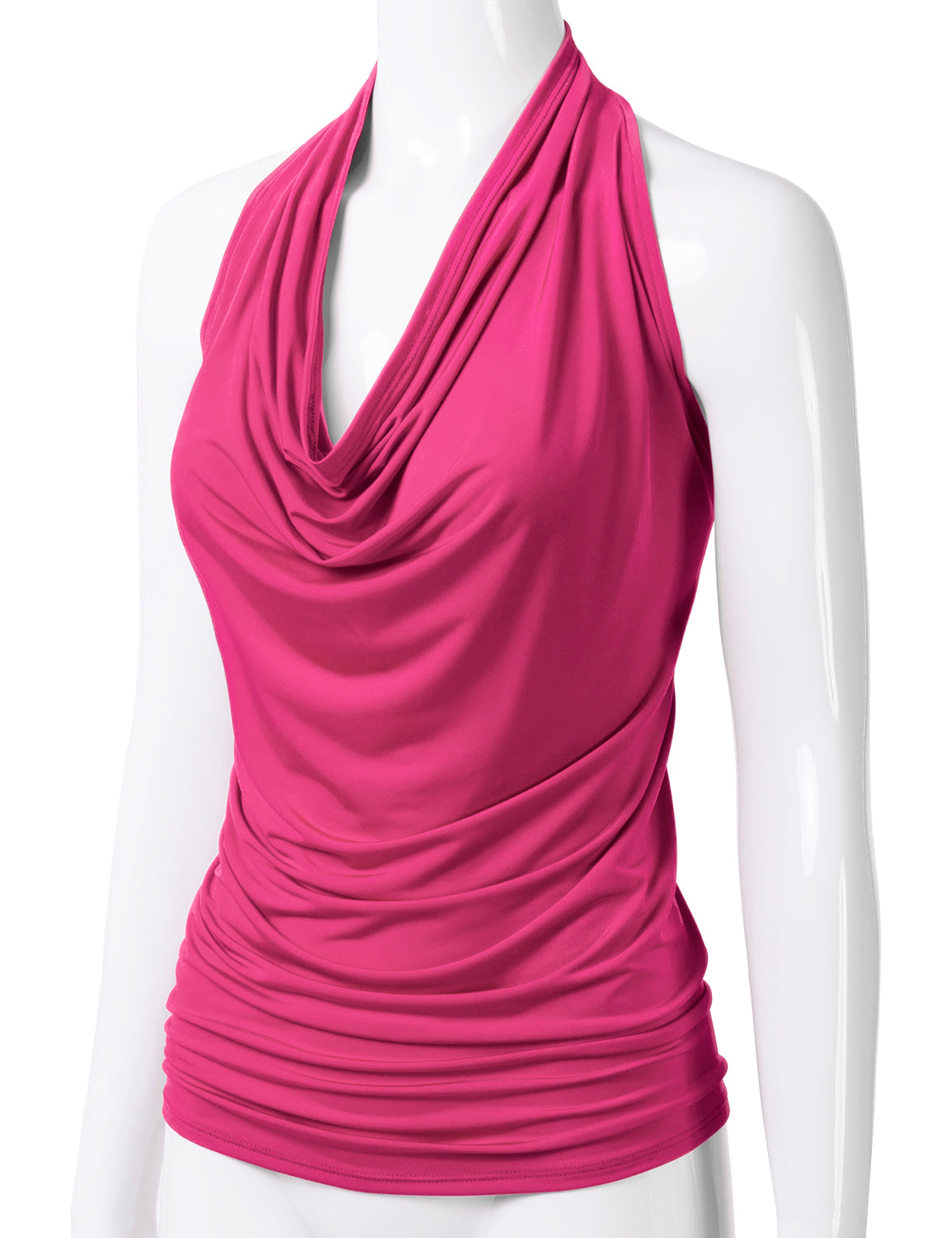 Women's Casual Halter Neck Draped Front Sexy Backless Tank Top (S-3XL)