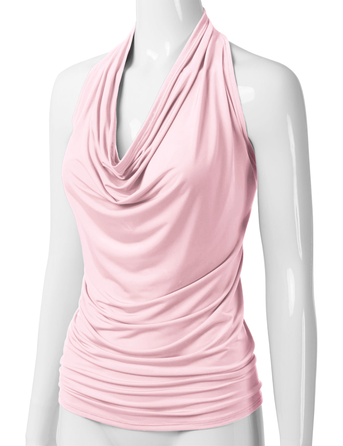 Women's Casual Halter Neck Draped Front Sexy Backless Tank Top (S-3XL)