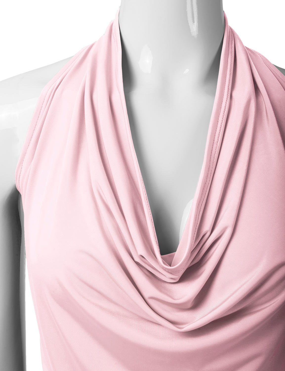 Women's Casual Halter Neck Draped Front Sexy Backless Tank Top (S-3XL)