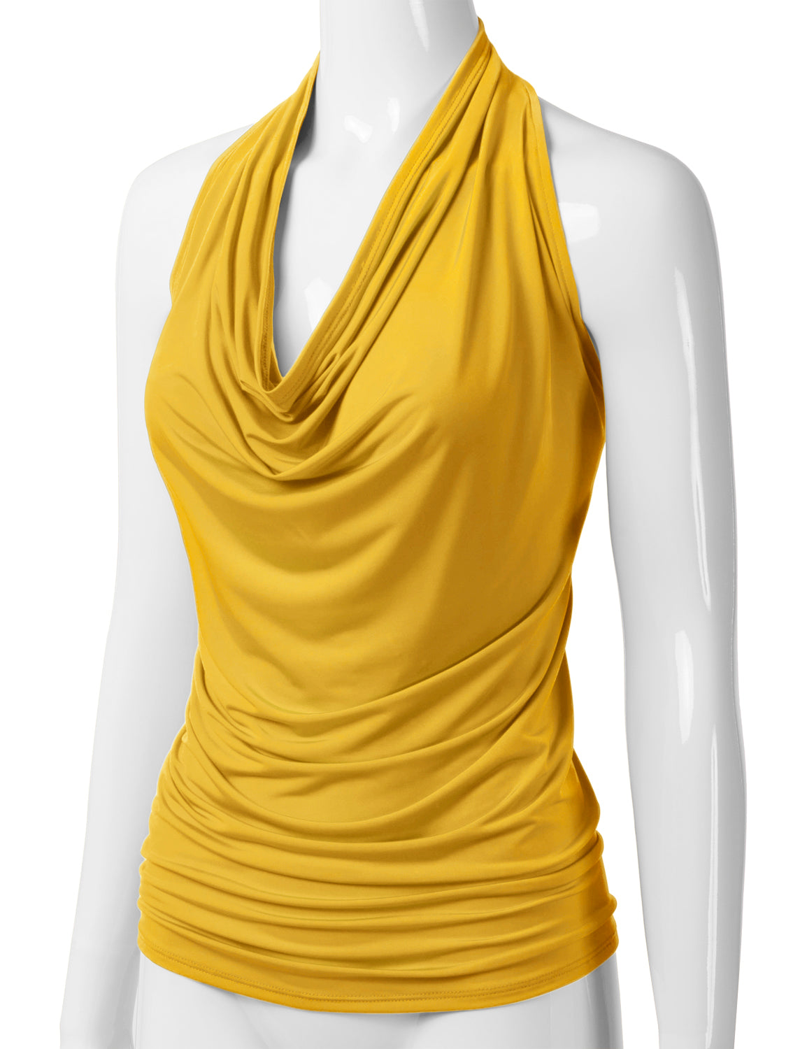 Women's Casual Halter Neck Draped Front Sexy Backless Tank Top (S-3XL)