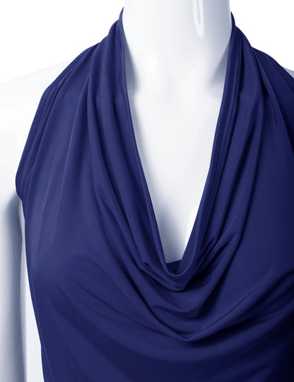 Women's Casual Halter Neck Draped Front Sexy Backless Tank Top (S-3XL)