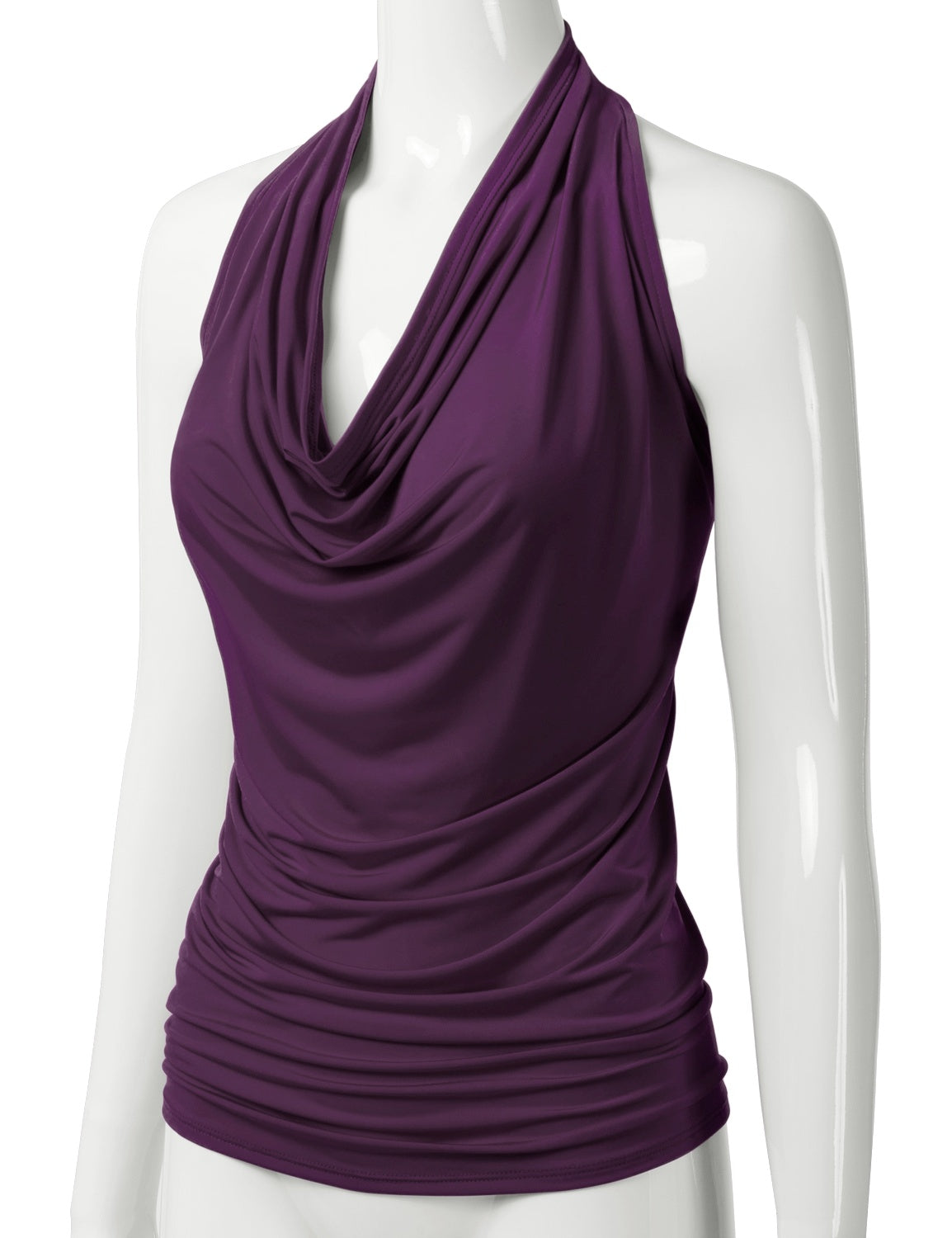 Women's Casual Halter Neck Draped Front Sexy Backless Tank Top (S-3XL)