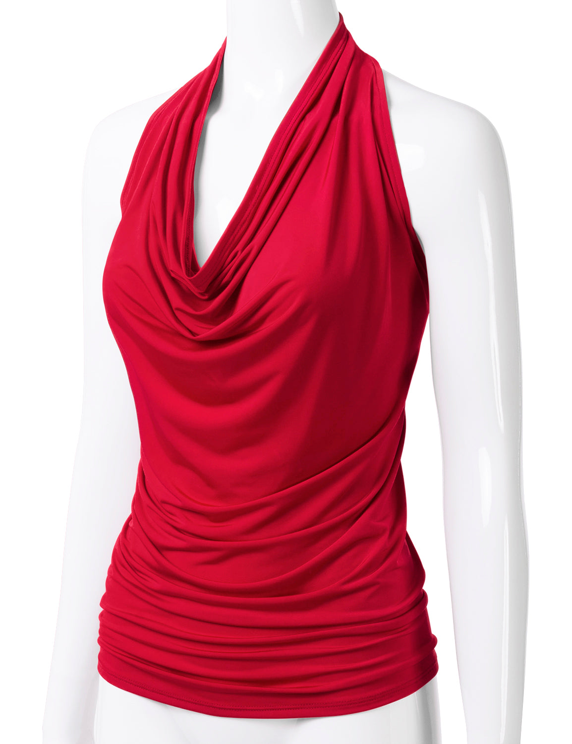 Women's Casual Halter Neck Draped Front Sexy Backless Tank Top (S-3XL)
