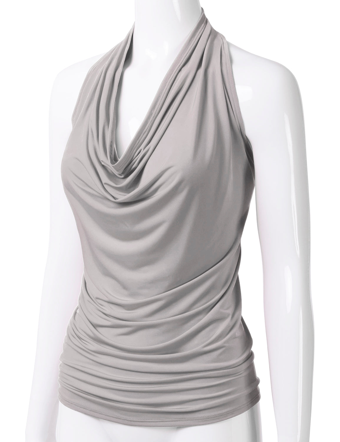 Women's Casual Halter Neck Draped Front Sexy Backless Tank Top (S-3XL)
