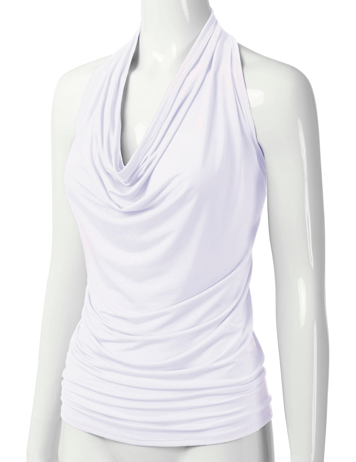 Women's Casual Halter Neck Draped Front Sexy Backless Tank Top (S-3XL)