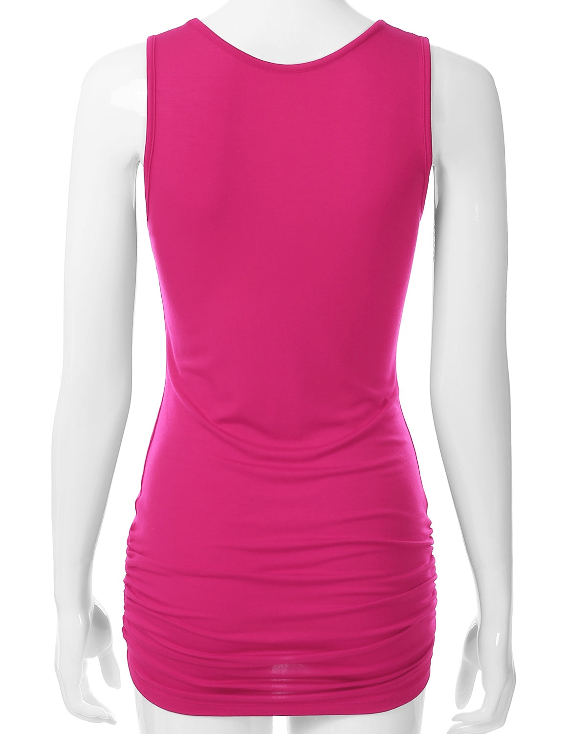 Women's V-Neck Cami Sleeveless Stretch Comfy Shirring Tank Top (S-3XL)
