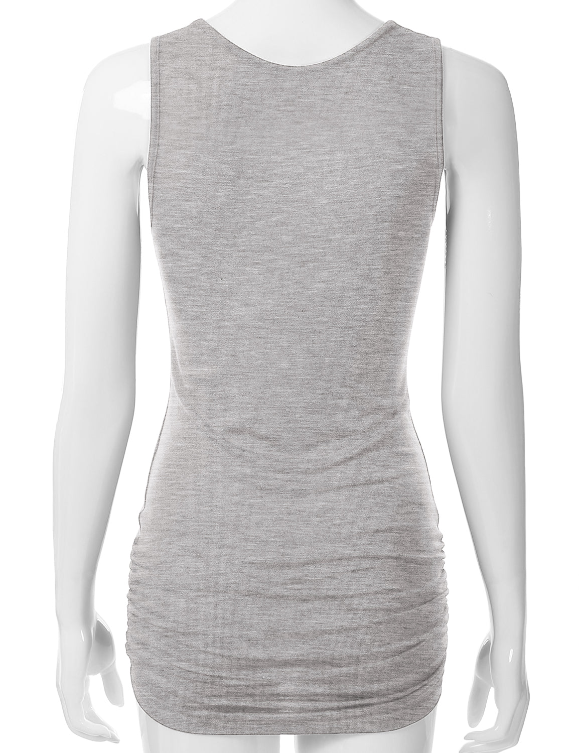 Women's V-Neck Cami Sleeveless Stretch Comfy Shirring Tank Top (S-3XL)
