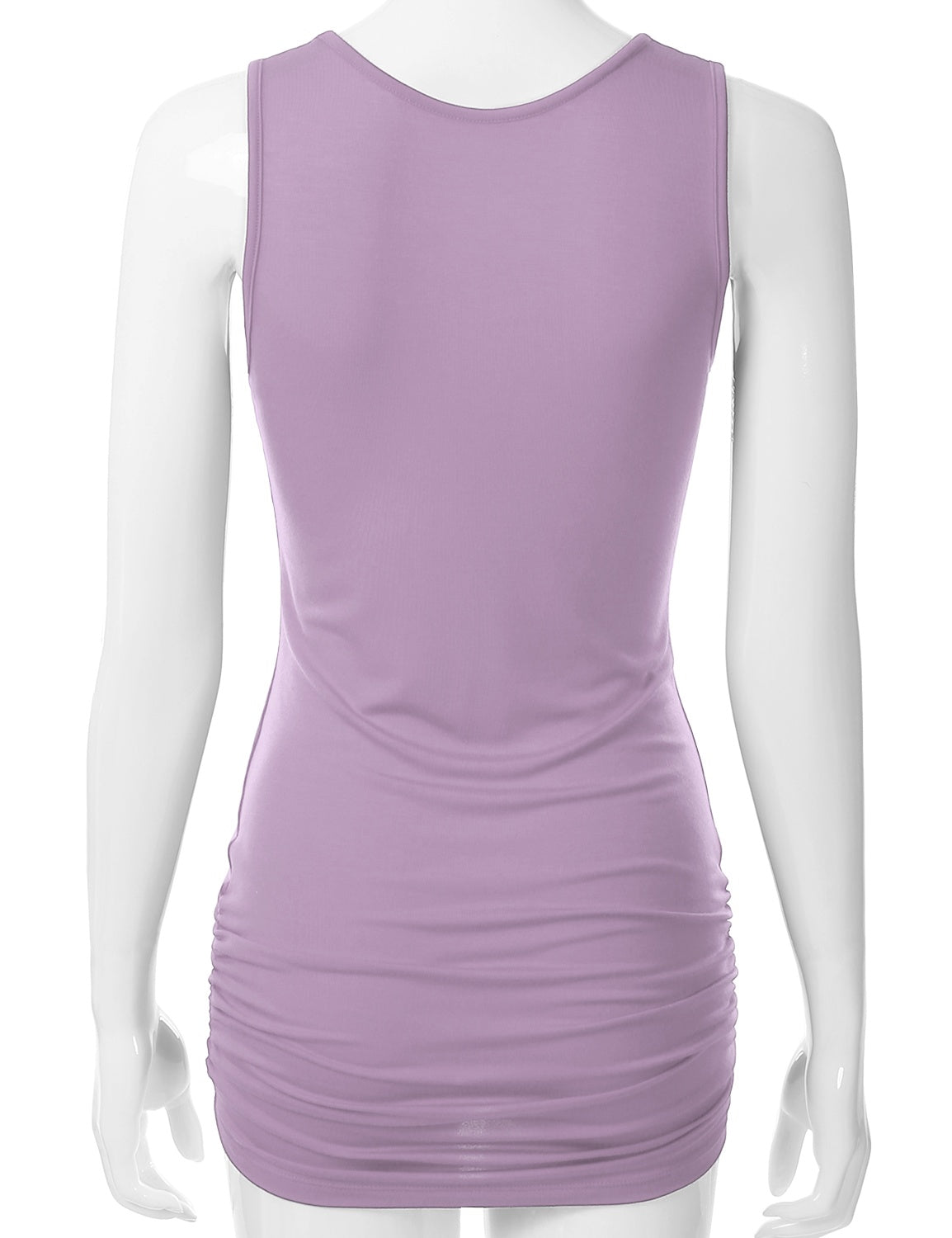 Women's V-Neck Cami Sleeveless Stretch Comfy Shirring Tank Top (S-3XL)