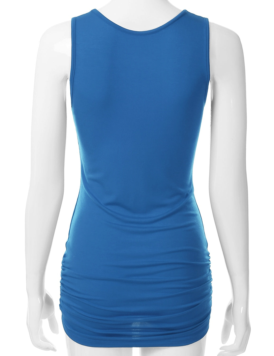Women's V-Neck Cami Sleeveless Stretch Comfy Shirring Tank Top (S-3XL)